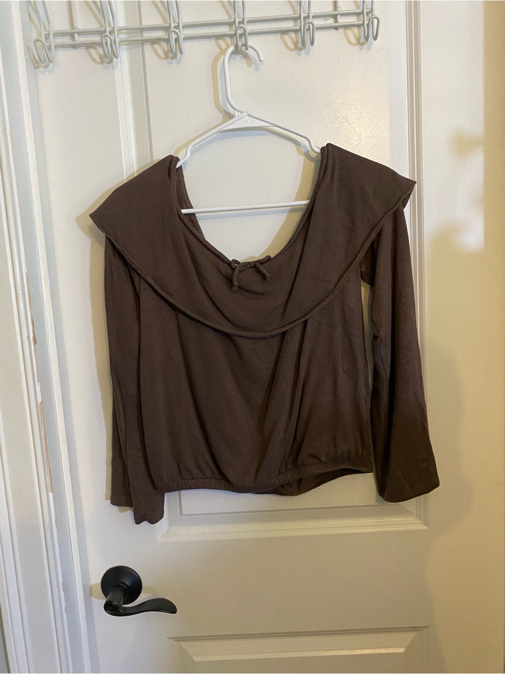 Djerf Avenue Off-Shoulder Long Sleeve Ruffle Top